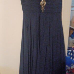 Bagdley Mischka Formal Beaded  Designer Wedding Dress Blue